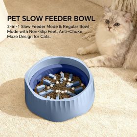 Blue Dual-purpose Slow Food Bowl, Fast&slow Food Can Be Freely Switched To Adapt To Different Pet Eating Habits, Cross-border Hot Selling Pet Supplie