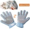 2-in-1 Pet Grooming Glove ��� Double-Sided Deshedding & Massage Brush for Cats/Dogs, Removes Loose Hair from Fur & Furniture, Ultra-Soft Easy-Clean M