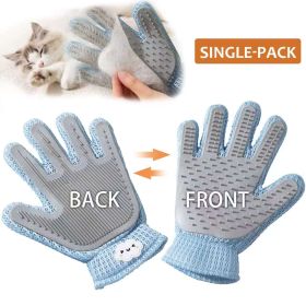 2-in-1 Pet Grooming Glove ��� Double-Sided Deshedding & Massage Brush for Cats/Dogs, Removes Loose Hair from Fur & Furniture, Ultra-Soft Easy-Clean M
