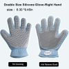 2-in-1 Pet Grooming Glove ��� Double-Sided Deshedding & Massage Brush for Cats/Dogs, Removes Loose Hair from Fur & Furniture, Ultra-Soft Easy-Clean M