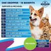 Cat and Dog Multivitamin Liquid with Glucosamine & Cranberry 15 in 1 Health Supplements for Urinary Tract Kidney Bladder Hip and Joint Skin and Coat