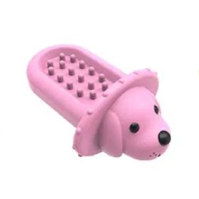 PROKEl Soft Rubber Toy Puppy Slow Feeder PadPeanutButter Treat Dispenser Training Aid DogCrateTraining Tool -Reduce Boredom Anxiety.Distraction F (Option: PINK)