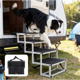 Foldable Dog Ramp For Cars, SUVs, Trucks, Portable Pet Dog Stairs For Large Dogs With Non-Slip Surface  Reinforced Design, Lightweight Yet Sturdy Sup (Option: Black)
