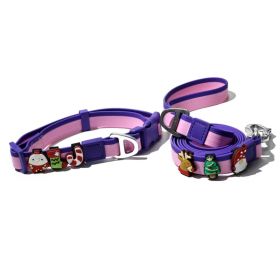 The New Dual-Color Embossed Pet Leash Set Is A Pet Product That Combines Appearance, Fun And Practicality. It Not Only Ensures A Great User Experienc (Option: Pink-25mm)