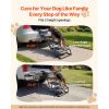 Dog Stairs for Car, 4 Steps Extra Wide Foldable Dog Ramp for Large Dogs with Non-Slip Surface, Portable Lightweight Pet Stairs Ladder for Car, SUV, T