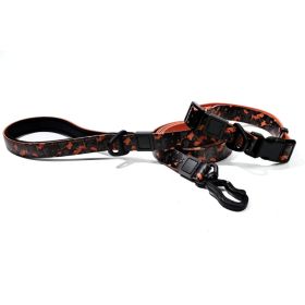 UV Printing Camouflage Embossed Pet Leash Set Is A Perfect Combination Of Style And Functionality Specially Designed For Pets' Outdoor Activities. Ev (Option: Red-15mm)